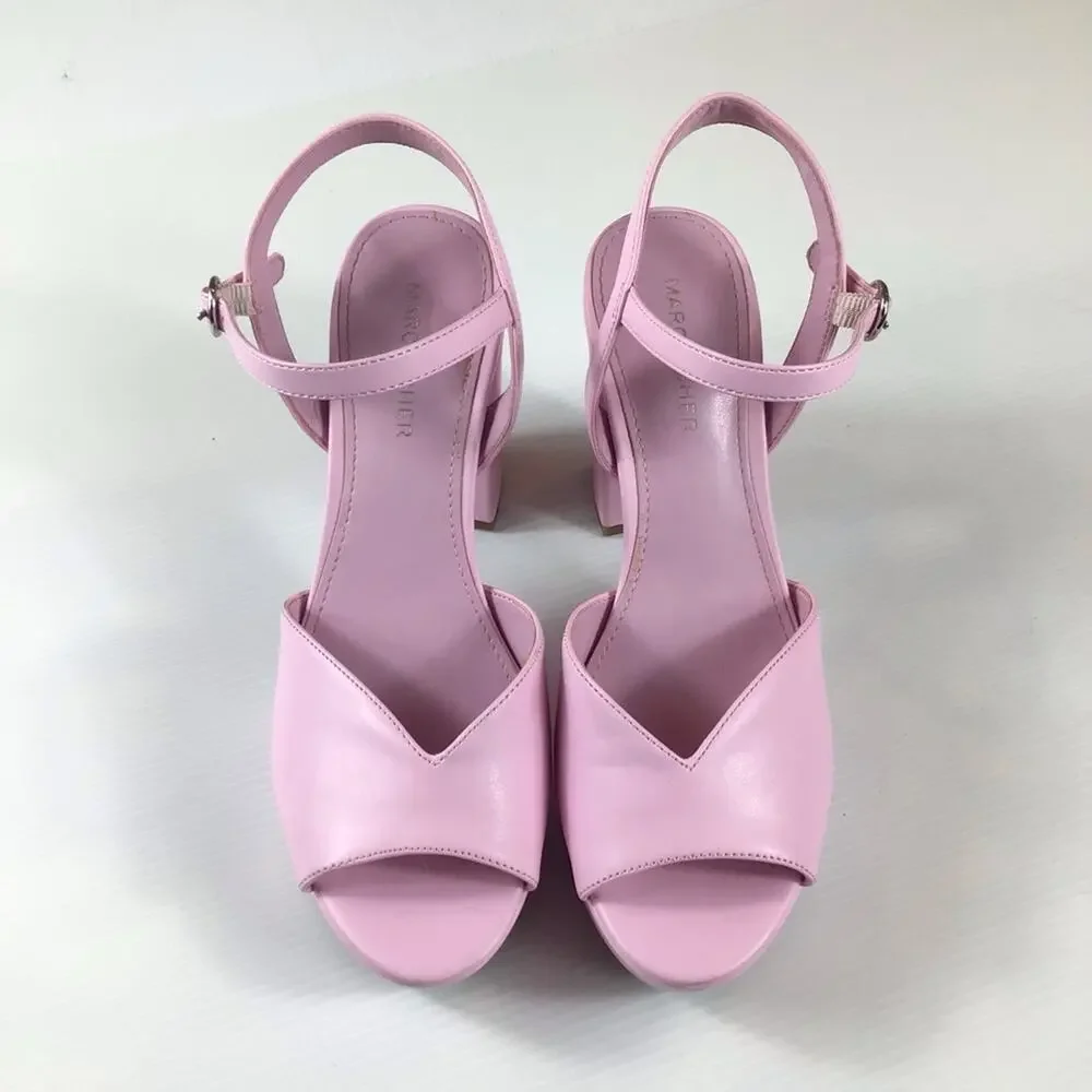 Marc Fisher Pink Platform Block Heel Sandals